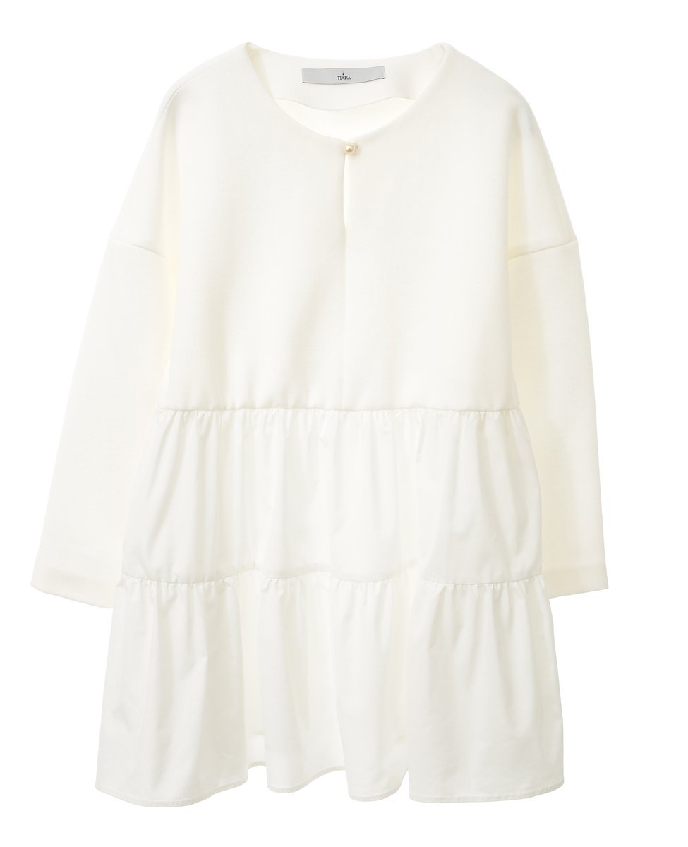 【SALE／50%OFF】TIARA コンビティアードトップス ティアラ トップス カットソー・Tシャツ ネイビー ブ..