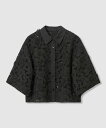 ANAYI レース刺繍クロップドシャツ アナイ トップス シャツ・ブラウス ブラック【送料無料】