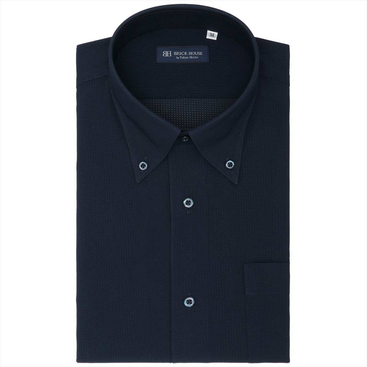 【SALE／36%OFF】BRICK HOUSE by Tokyo Shirts 【ストレッチ】 ボタンダウン 半袖 形態安定 ニットシャツ BM01J308AB46B2N-29 トーキョーシャツ スーツ・フォーマル Yシャツ・カッターシャツ ネイビー