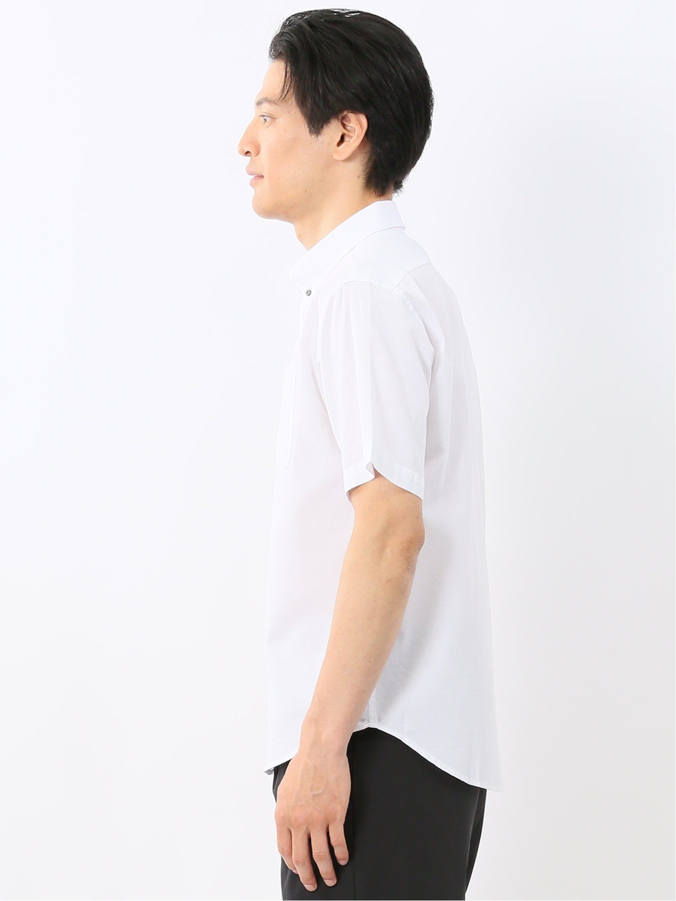 m.f.editorial 綿100 ドビー ボタンダウン半袖シャツ タカキュー トップス シャツ・ブラウス ネイビー ホワイト