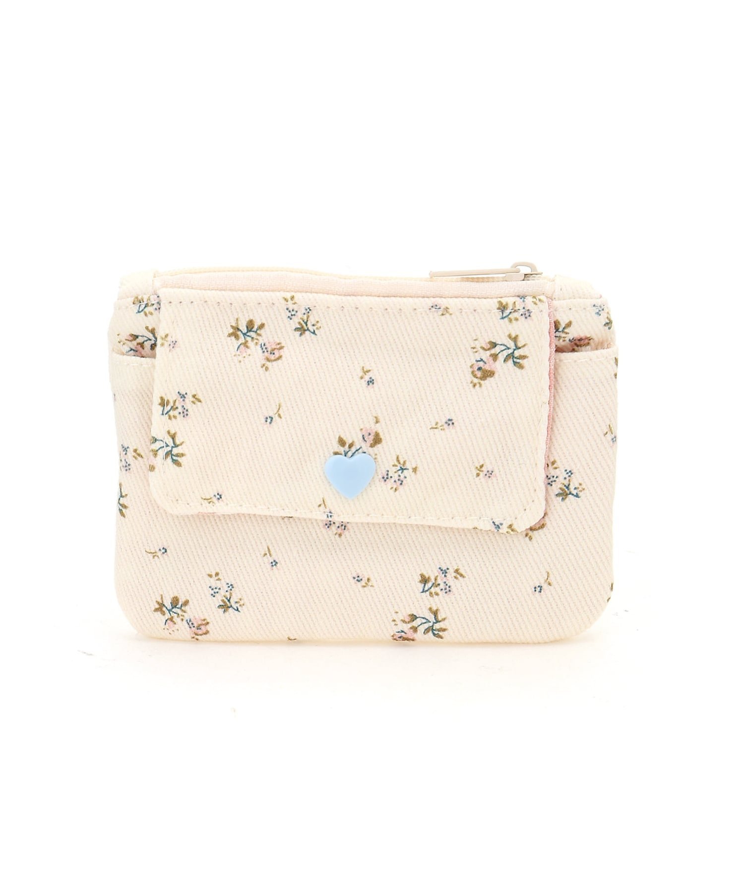 Mignonjour Mignonjour/(W)フラワーミニポーチ ミニョントレフル ルームヨンマルサンセレクティッド 財布・ポーチ・ケース ポーチ ブルー ホワイト ピンク ベージュ