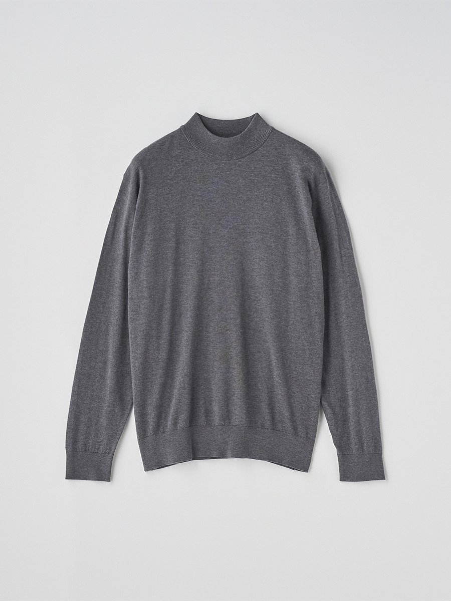 JOHN SMEDLEY コットン モックネックニットプルオーバー ｜ S4887 ｜ 30G MODERN FIT ジョンスメドレー トップス ニット グレー【送料無料】