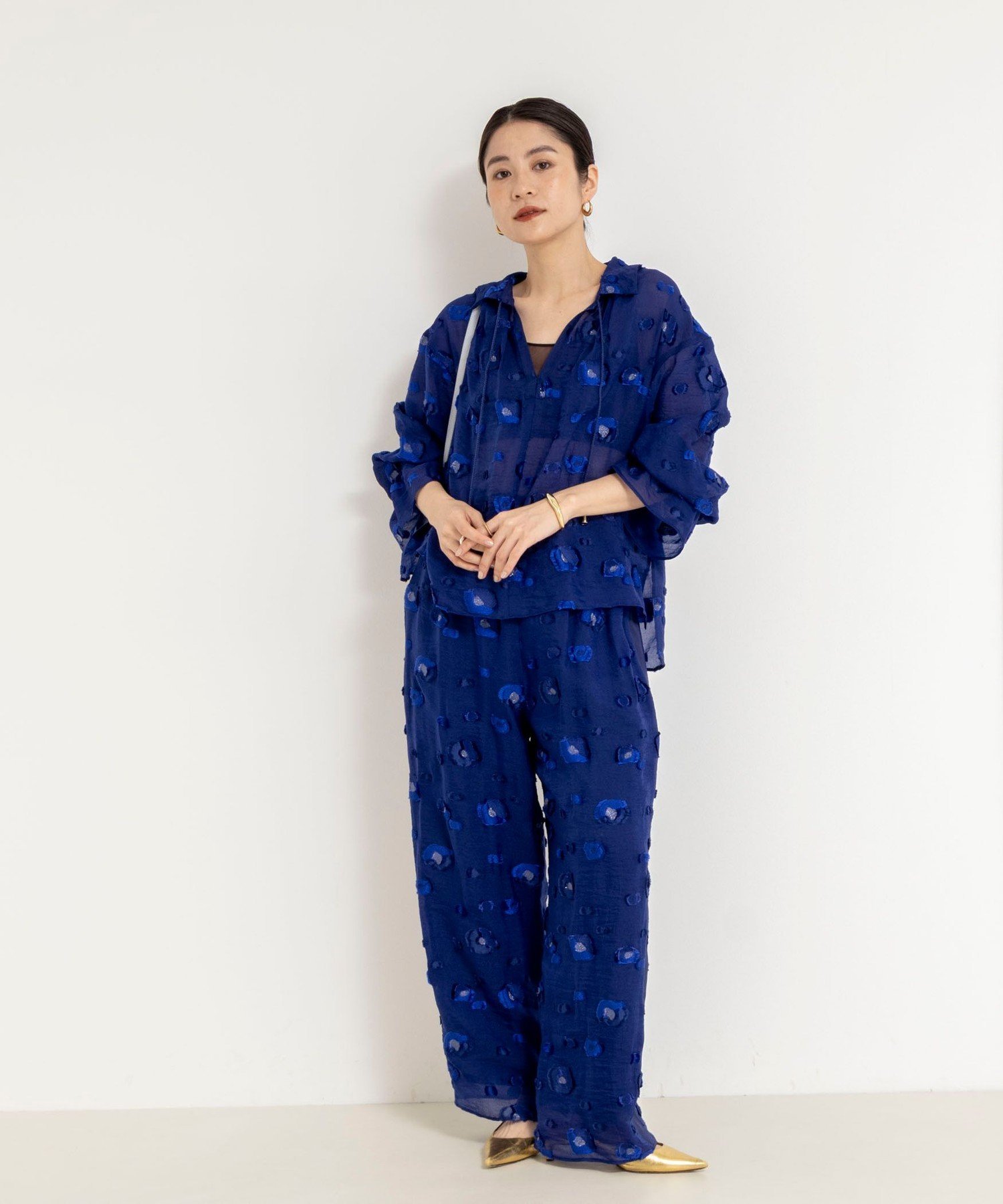 【SALE／30%OFF】NOLLEY'S 《セットアップ対応》【KIRYU】 MIXウォッシャブルフラワー柄ジャガードパンツ ノーリーズ パンツ その他のパンツ【送料無料】