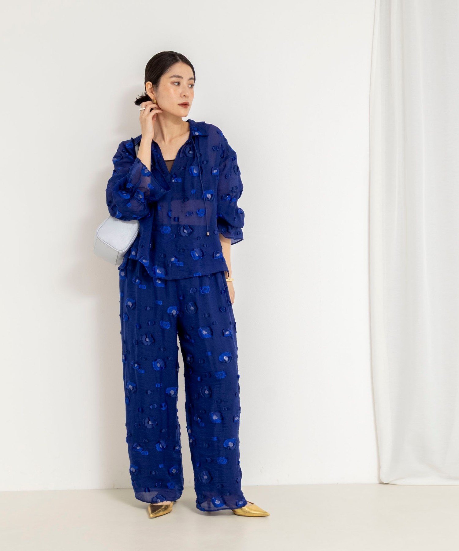 【SALE／30%OFF】NOLLEY'S 《セットアップ対応》【KIRYU】 MIXウォッシャブルフラワー柄ジャガードパンツ ノーリーズ パンツ その他のパンツ【送料無料】