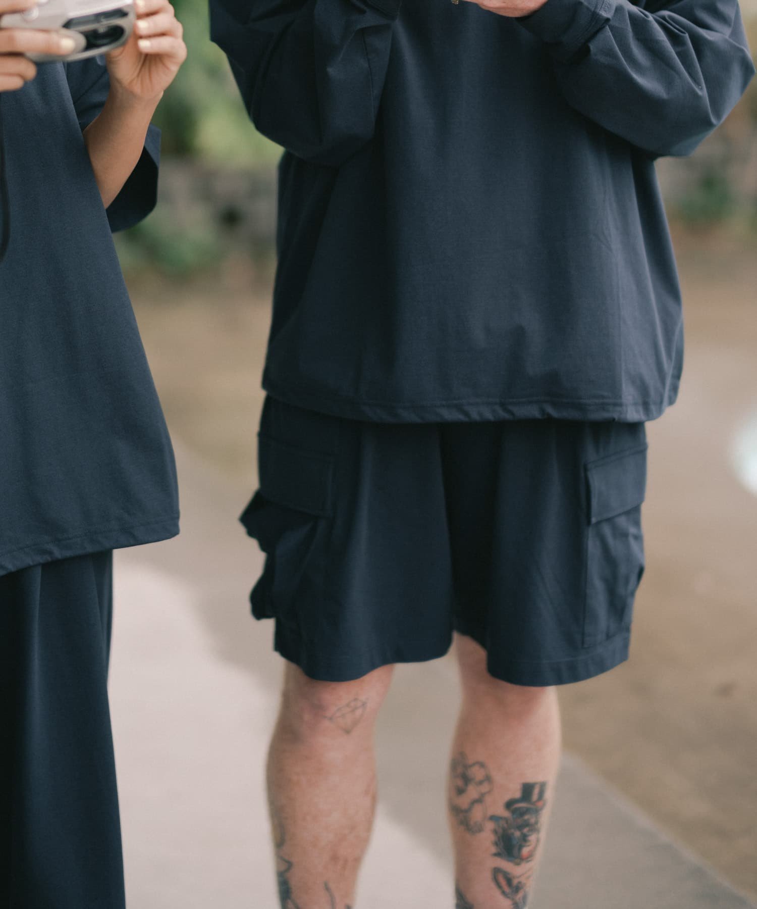 URBAN RESEARCH Wide Dad BREEZY TECH CARGO SHORTS アーバンリサーチ パンツ その他のパンツ ネイビー ブラック【送料無料】