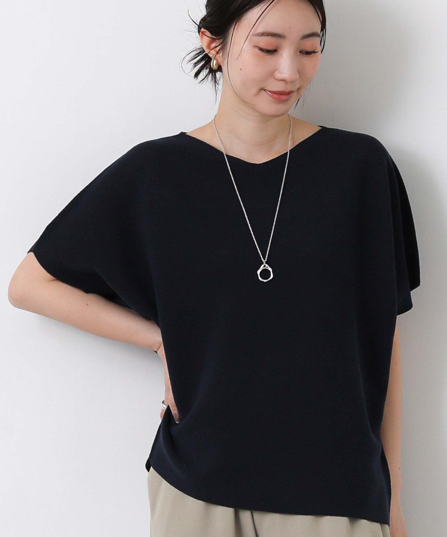 Gready Brilliant/(W)3_ホールGアシメフレンチ グレディブリリアン トップス ニット ネイビー イエロー グレー
