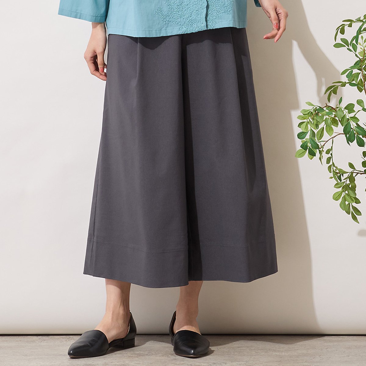 PISANO 【手洗いOK・吸水速乾・UVカット】ワンタックワイドパンツ ピサーノ パンツ その他のパンツ ベージュ グレー