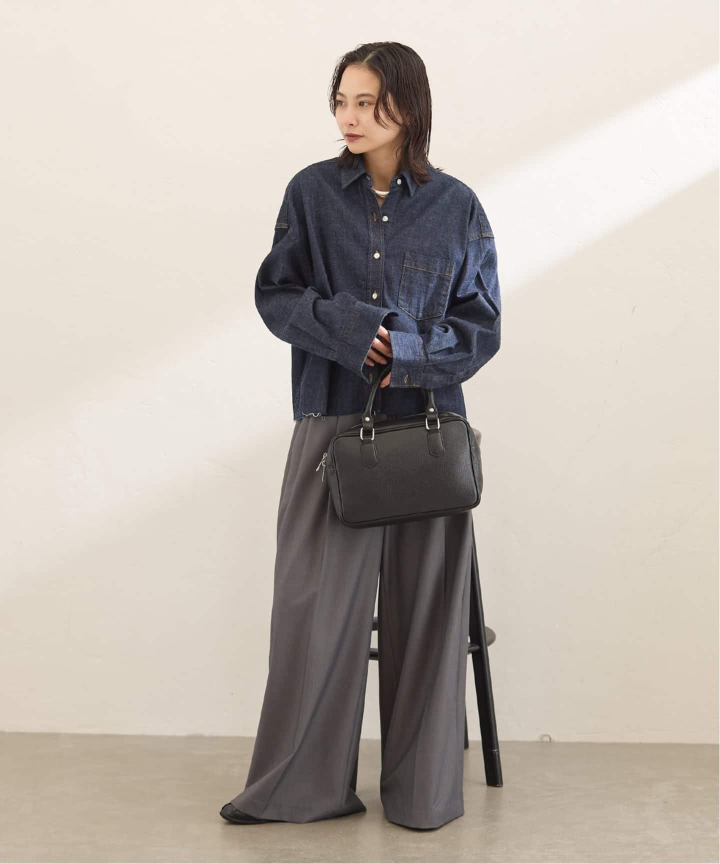 JOURNAL STANDARD コーンデニムライトオンスクロップド シャツ ジャーナル スタンダード トップス シャツ・ブラウス ブルー ネイビー