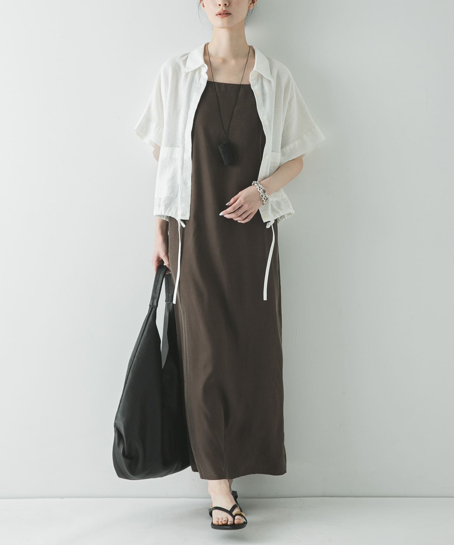 【SALE／45%OFF】URBAN RESEARCH 『接触冷感』キュプラキャミワンピース アーバンリサーチ ワンピース・ドレス ワンピース ブラック ブラウン【送料無料】