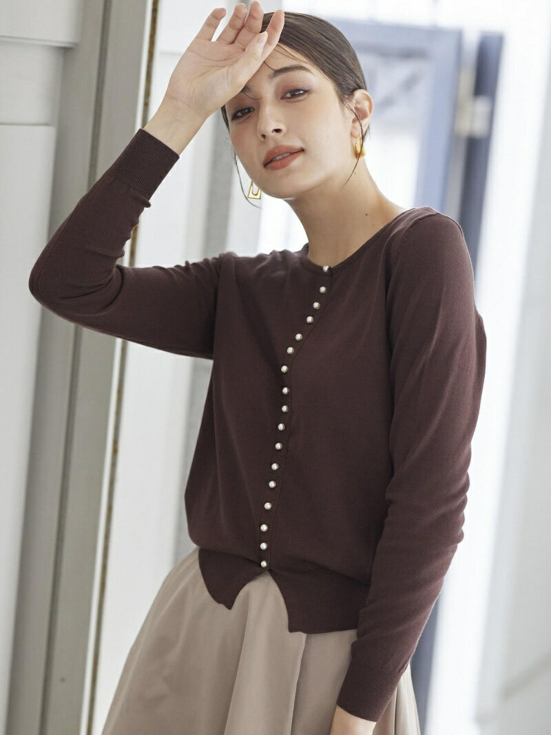 【SALE／40%OFF】ketty 【新色追加】保湿性能を備えたシアバター加工 パールボタン2WAYニットプルオーバー ＜洗濯機で洗える＞ ケティ トップス ニット ブラウン ホワイト ブラック ピンク ブルー ベージュ パープルのサムネイル