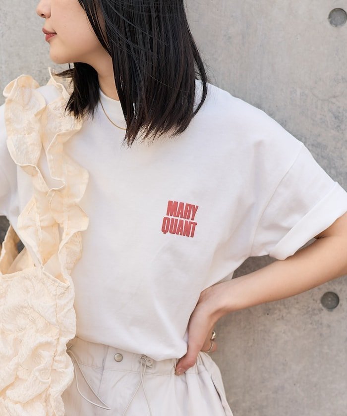 【SALE／21%OFF】MARY QUANT 花柄発泡プリントロゴTシャツ 限定展開 24SS フリークスストア トップス カットソー・Tシャツ ホワイト ブラック ネイビーのサムネイル