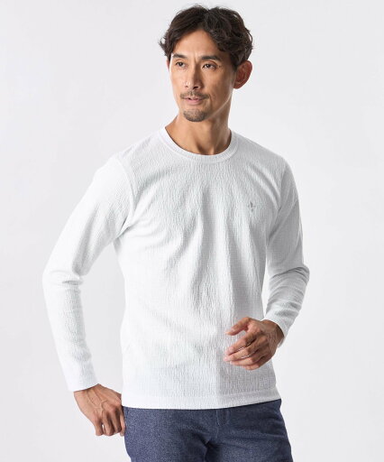 EPOCA UOMO ラインブリスタージャカードカットソー エポカ トップス カットソー・Tシャツ ネイビー ホワイト レッド【送料無料】 EPOCA UOMO ラインブリスタージャカードカットソー エポカ トップス カットソー・Tシャツ ネイビー ホワイト レッド【送料無料】