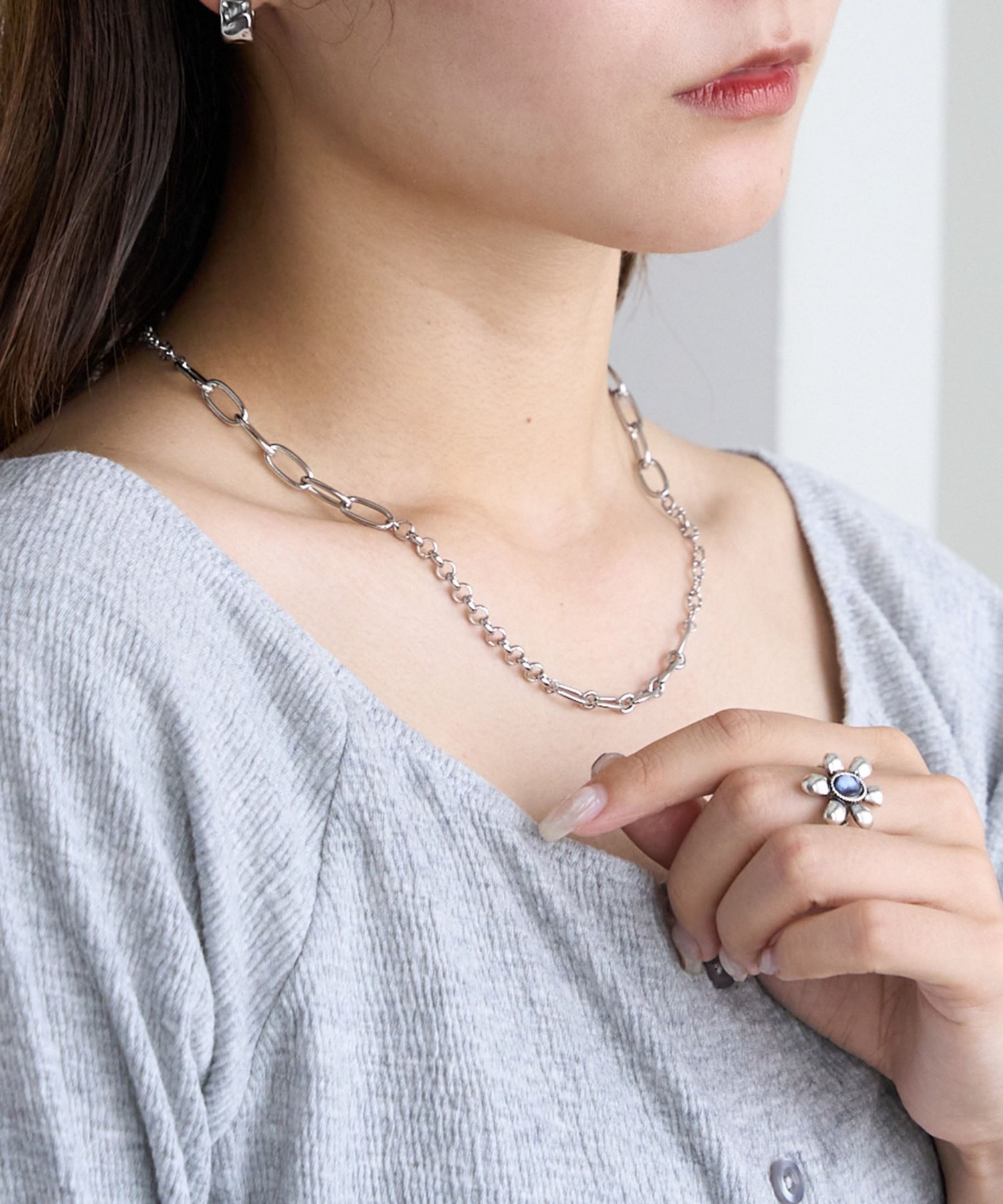 Discoat 【GOLDY】ジャンブルチェーンネックレス ディスコート アクセサリー・腕時計 ネックレス シルバー ゴールド