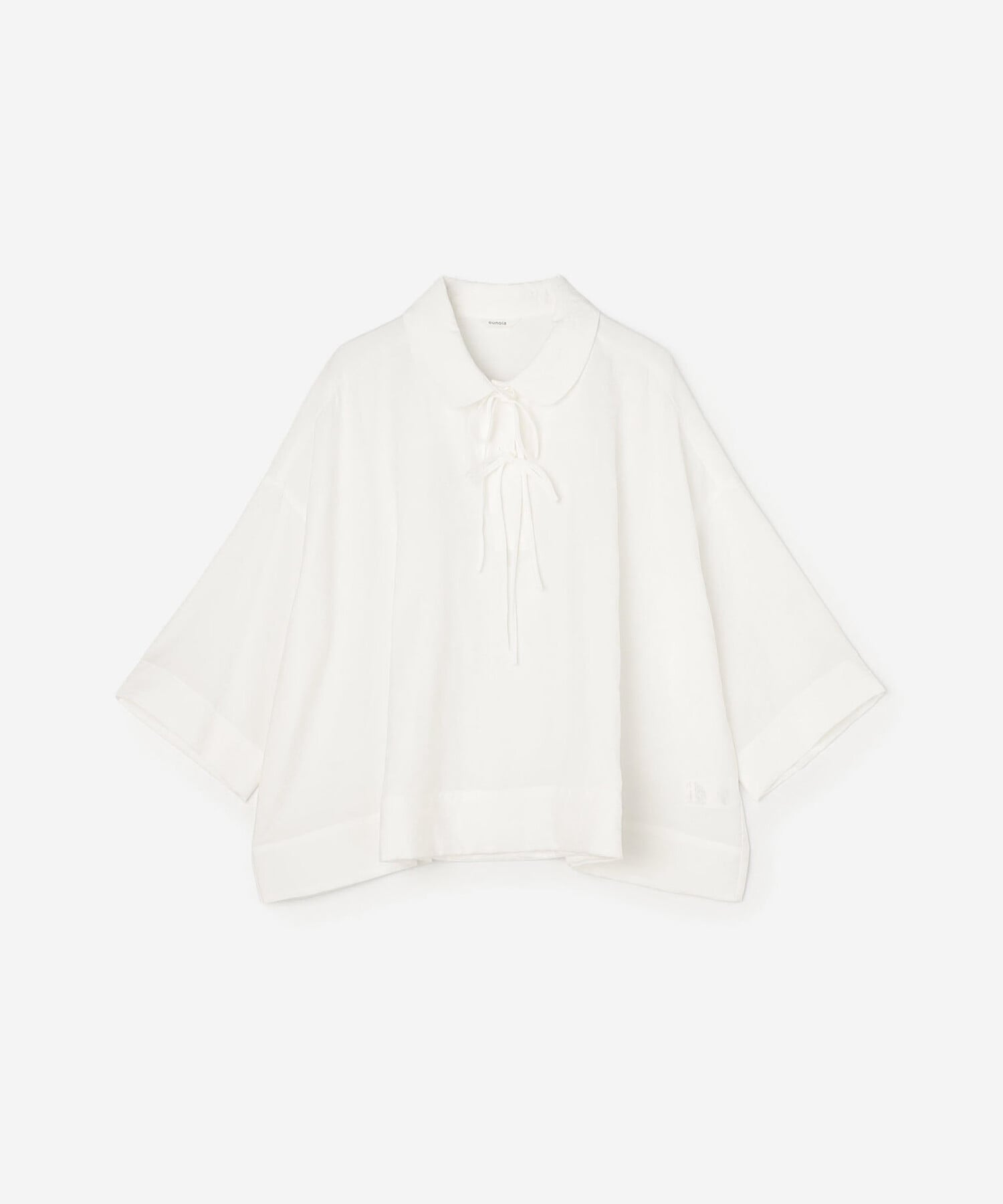 Bshop eunoia｜ラウンドカラー リボンブラウス WOMEN ビショップ トップス シャツ・ブラウス ホワイト ブラック