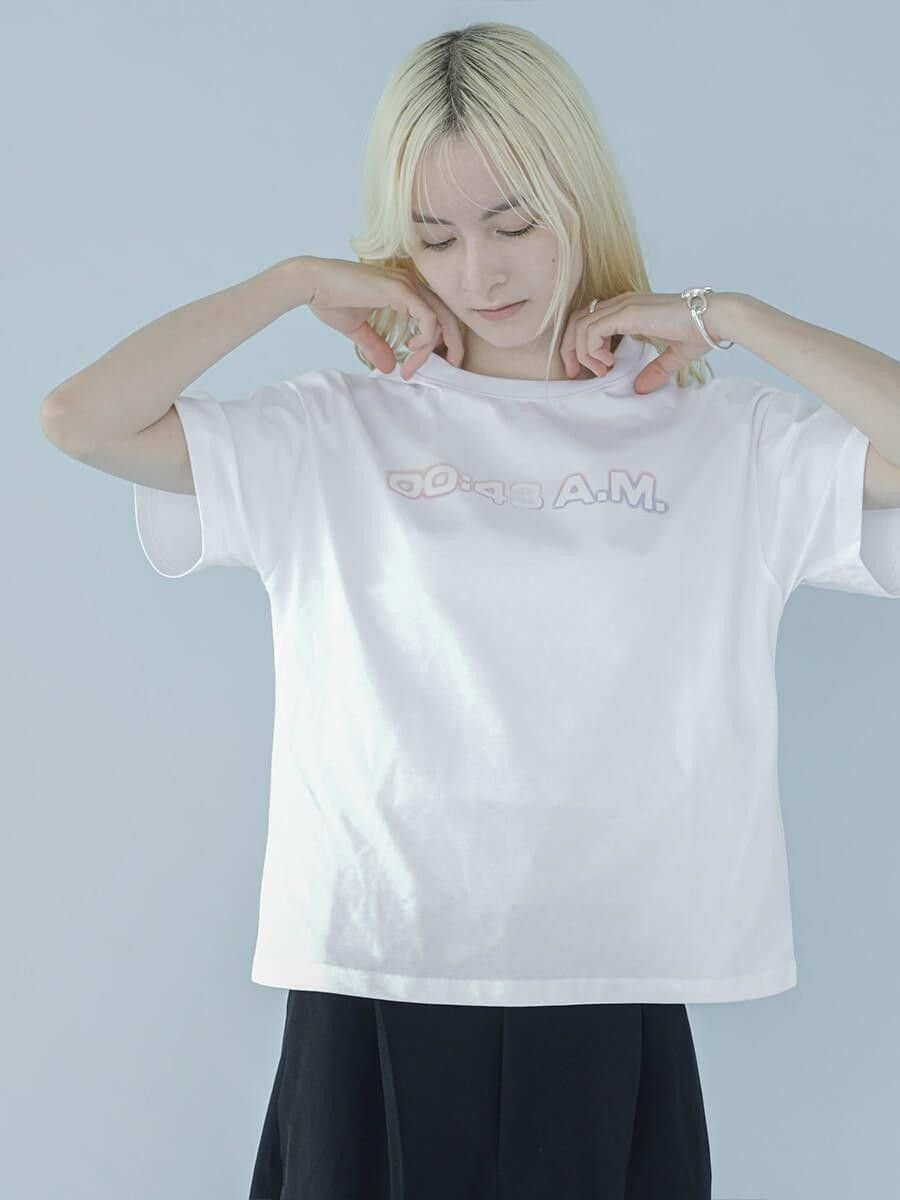:ETHR OF TIME LOGO PRINT T-SHIRT ラシュッド トップス カットソー・Tシャツ ホワイト