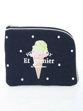 【SALE/52%OFF】Et grenier by Samansa Mos2 ドット柄アイスクリームプリントティッシュポーチ サマンサモスモス バッグ バッグその他 ホワイト カーキ ネイビー