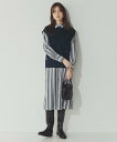 【SALE/30%OFF】自由区 L 【洗える/セットアイテム】ウールブレンドベスト*ストライプワンピ ジユウク ワンピース・ドレス シャツワンピース ブラウン...