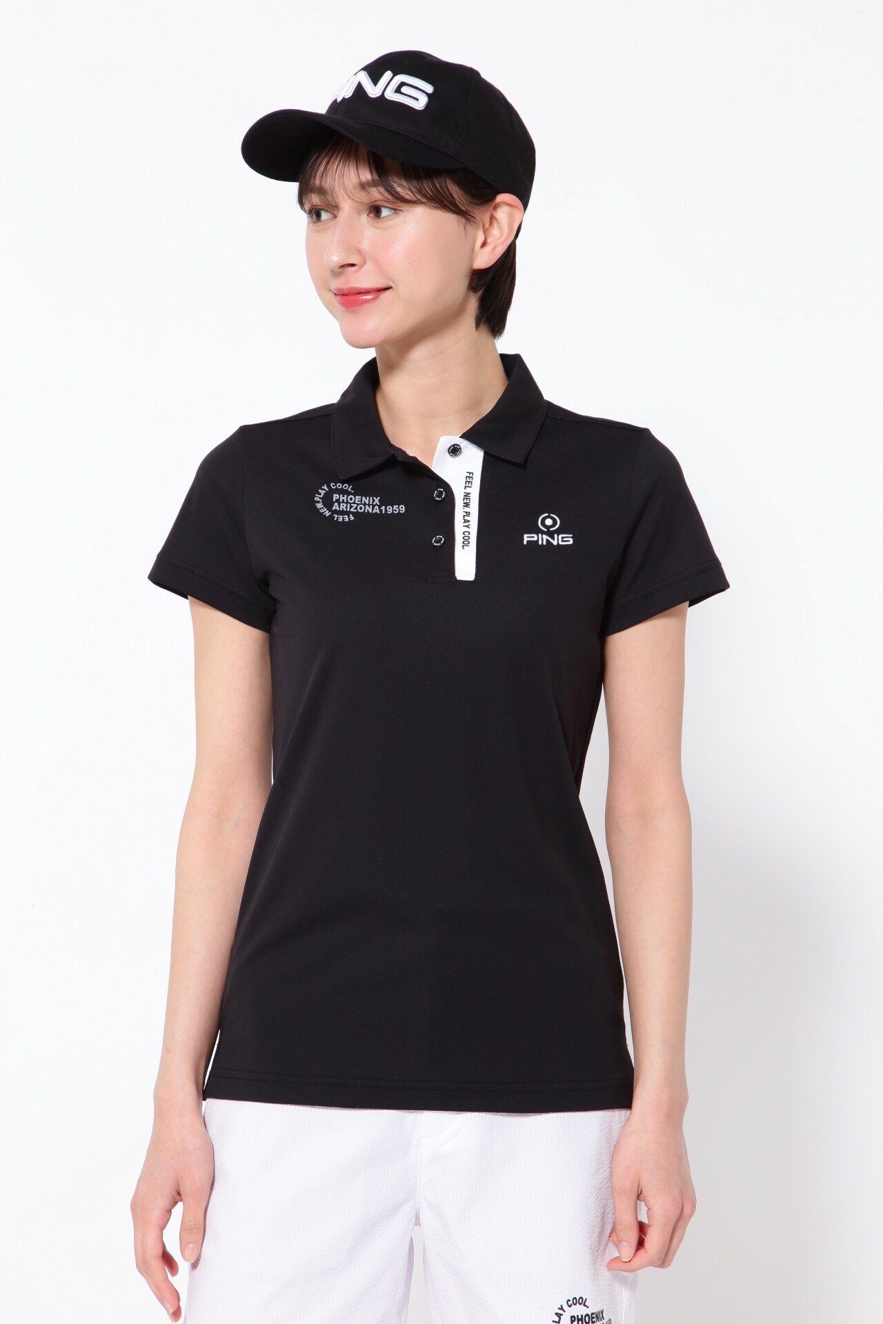 【SALE／70%OFF】PING APPAREL サライテック トリコット半袖ポロシャツ ＜PERFORMANCE＞ (LADIES) ピン アパレル トップス ポロシャツ ホワイト ブラック