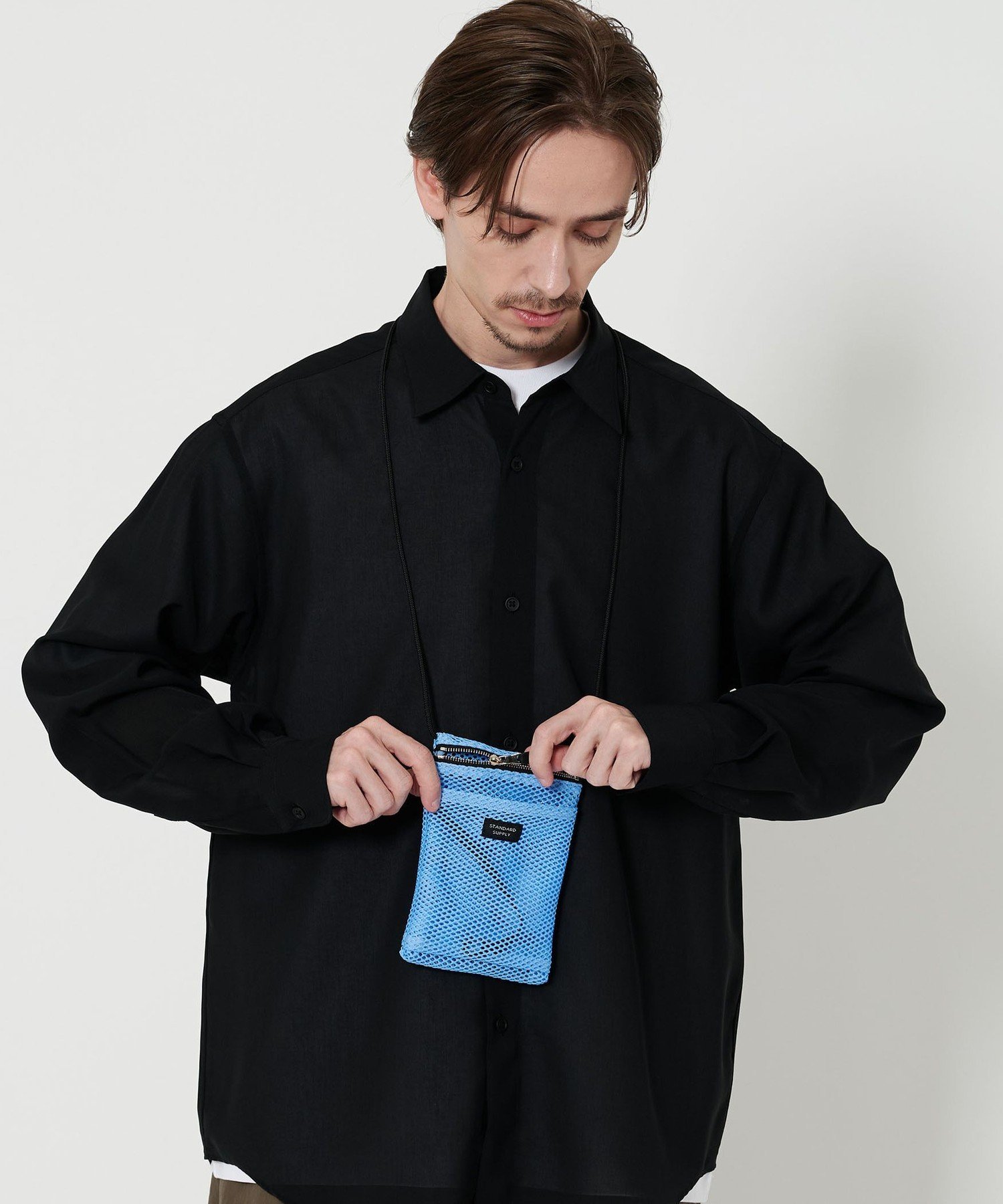 BEAUTY&YOUTH UNITED ARROWS 【別注】 <STANDARD SUPPLY> メッシュ ネック ポーチ バッグ ビューティー&ユース ユナイテッドアローズ バッグ ショルダーバッグ ブラック ホワイト ブルー【送料無料】