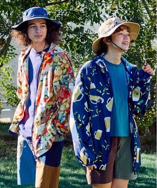 マイクロリップポリエステル目立っちゃぶるパーカーJKT (MENS) ゴースローキャラバン ジャケット・アウター ブルゾン・ジャンパー