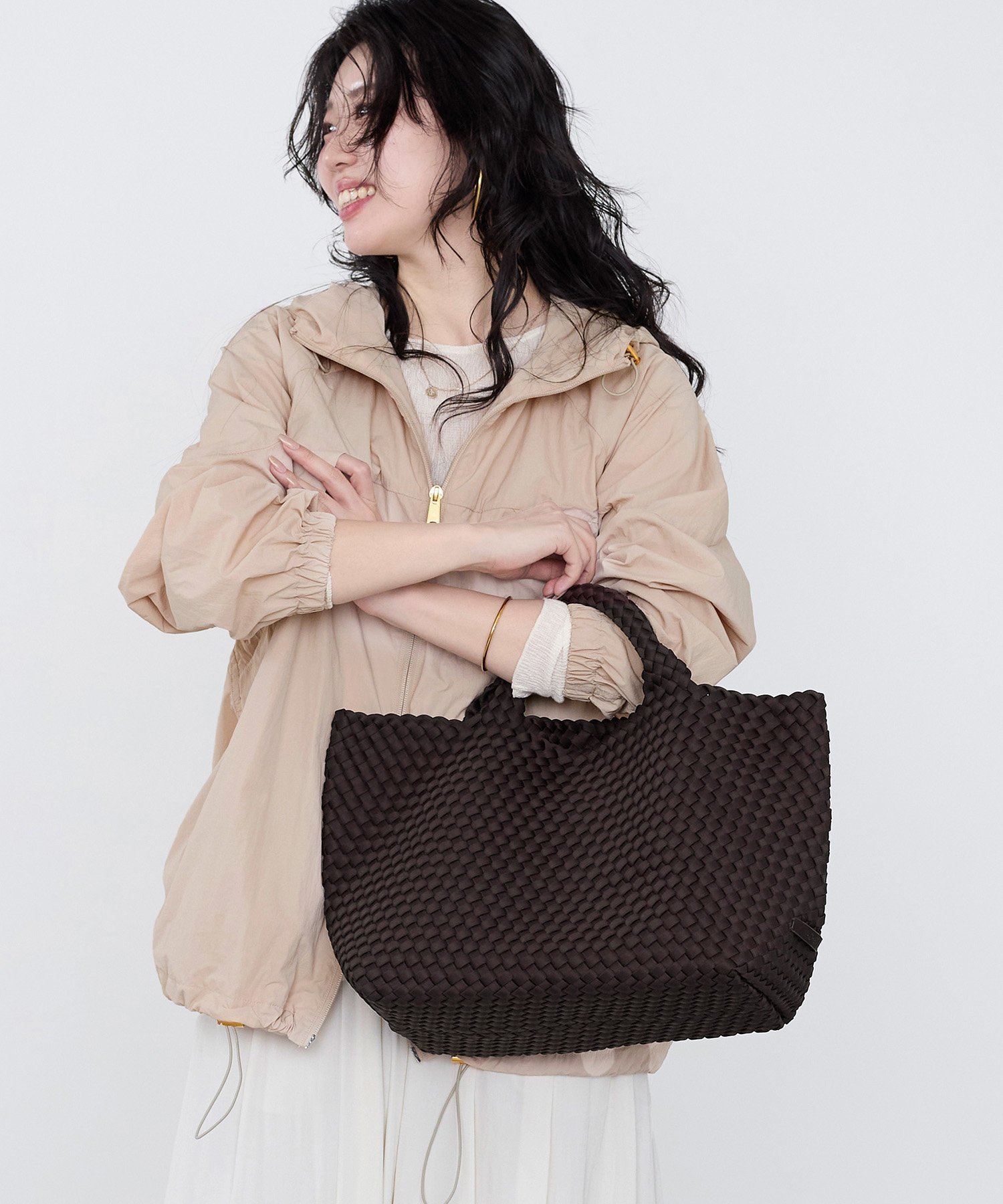 MICA&DEAL 【NAGHEDI】トートバッグ-St Barths Medium Tote マイカアンドディール バッグ トートバッグ ブラウン【送料無料】