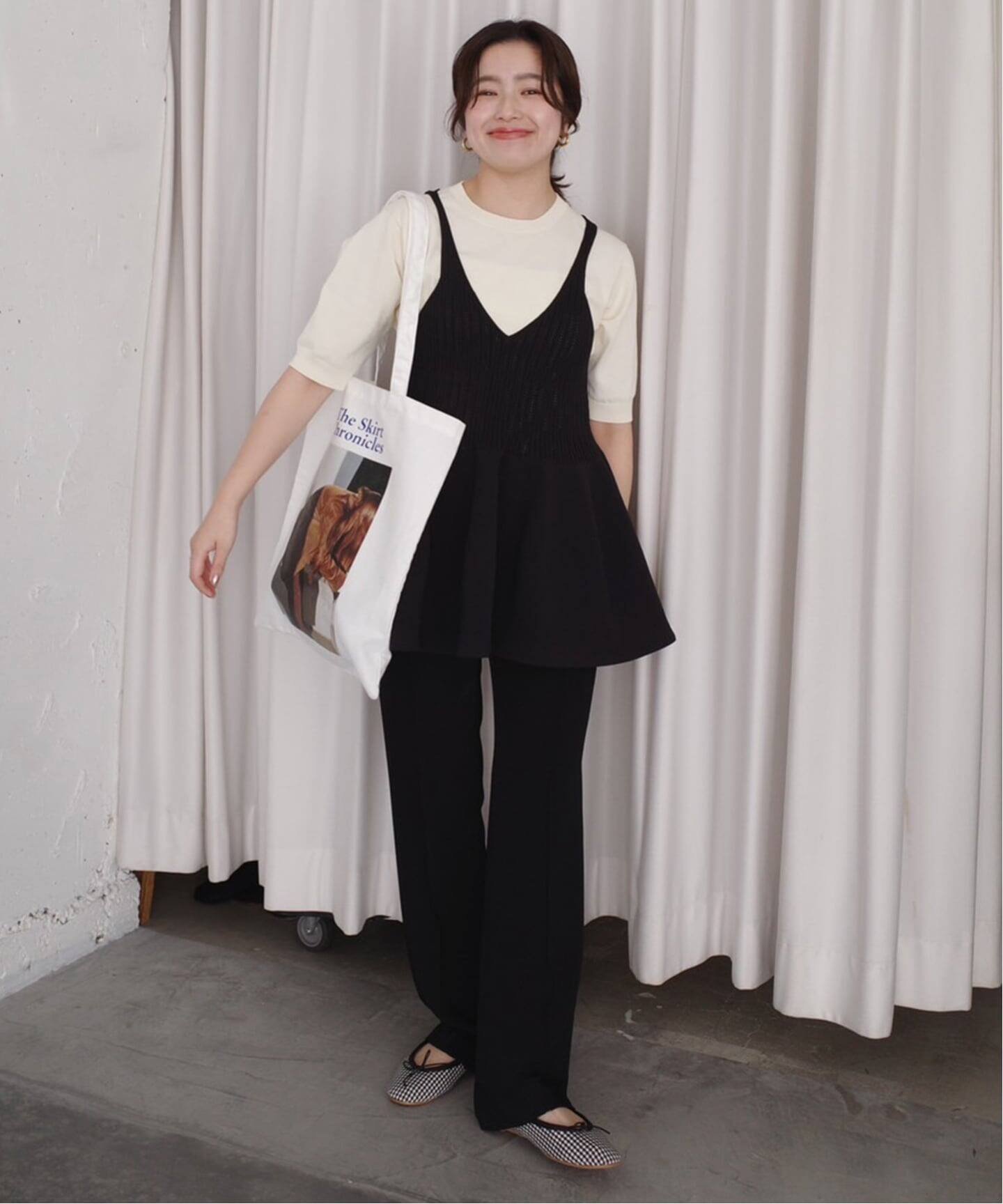 SLOBE IENA 《WEB限定/追加2》ペプラムビスチェ スローブ イエナ トップス ニット ブラック