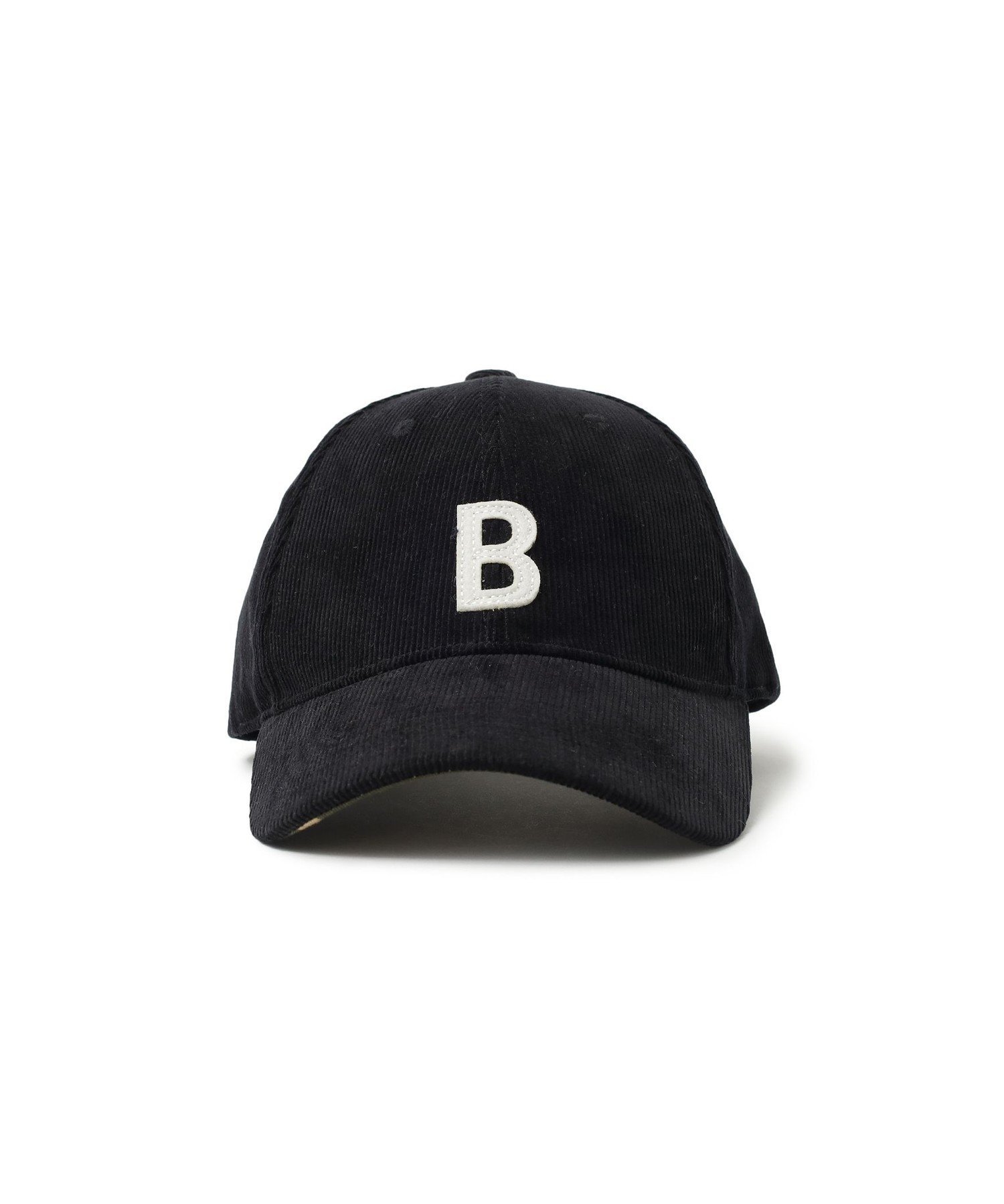 BEAMS HEART MEN フェルト ワッペン コーデュロイ キャップ ビームス ハート 帽子 キャップ ネイビー ブラック