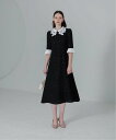【SALE/5%OFF】Leja 花柄レースカラースパンコールAラインドレス結婚式 パーティードレスオケージョン レジャ ワンピース・ドレス ドレス ブルー ブ...
