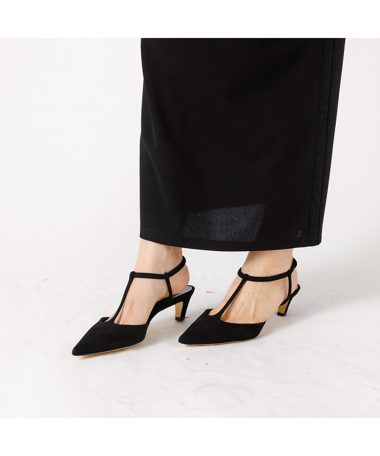 Rouge vif la cle 【BRENTELLA/ブレンテッラ】MARION Tバーストラップパンプス ルージュ・ヴィフ ラクレ シューズ・靴 パンプス ブラック【送料無料】