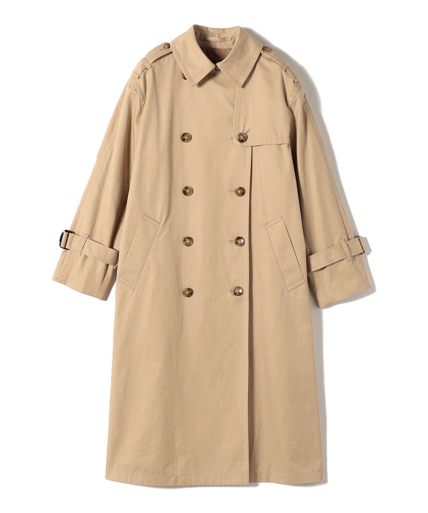 SHIPS WOMEN SHIPS Primary Navy Label:ギャバ トレンチコート シップス ジャケット・アウター トレンチコート ベージュ【送料無料】