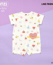 KP 【BT21】アップリケ 総柄ショートオール ナルミヤオンライン マタニティウェア・ベビー用品 ベビートップス ホワイト ブルー【送料無料】
