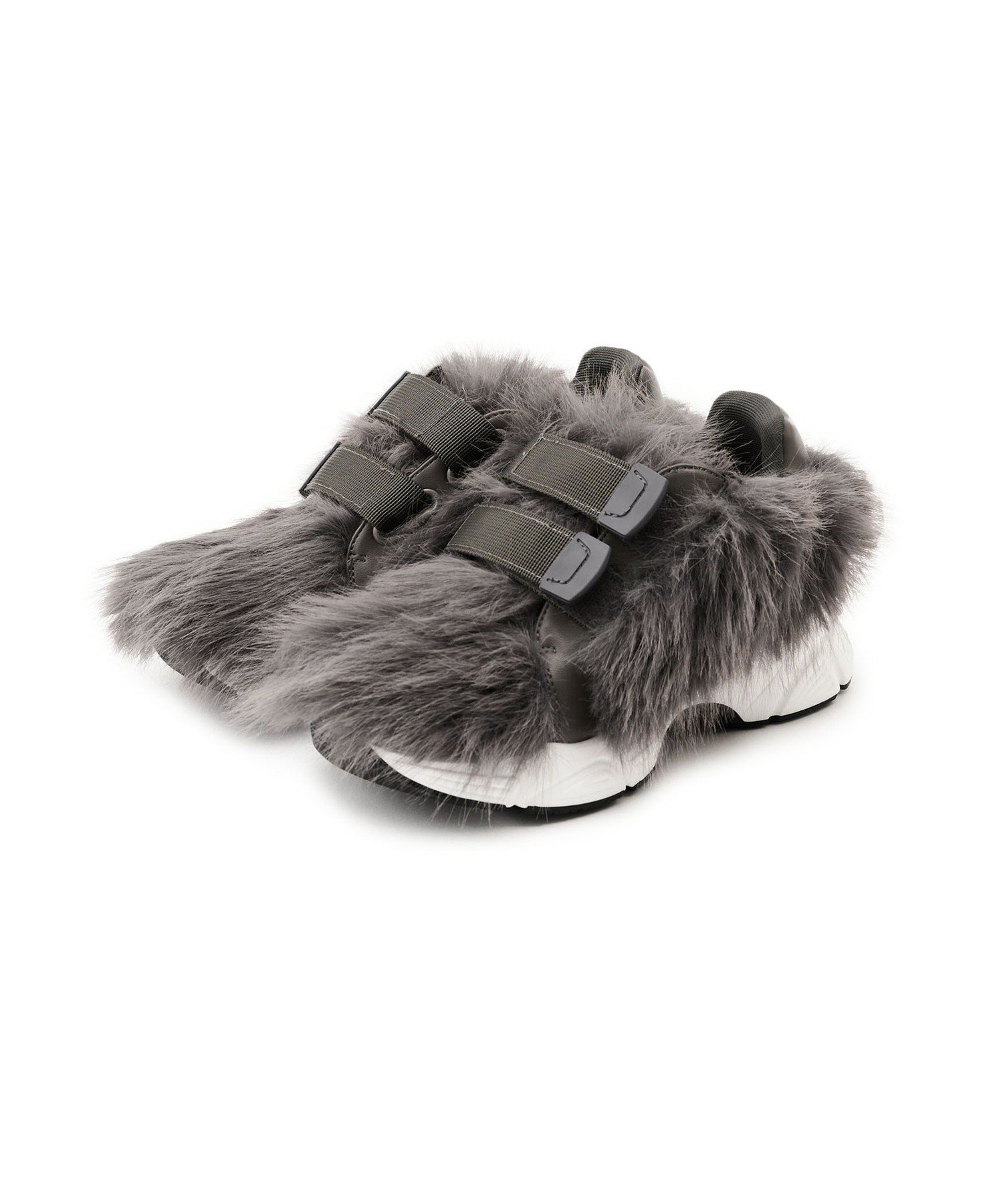 【SALE／60%OFF】SY UNITED ARROWS ＜SY＞ベルクロフェイクファー スニーカー60●↑ ユナイテッドアローズ アウトレット シューズ・靴 スニーカー ブラック グレー【送料無料】