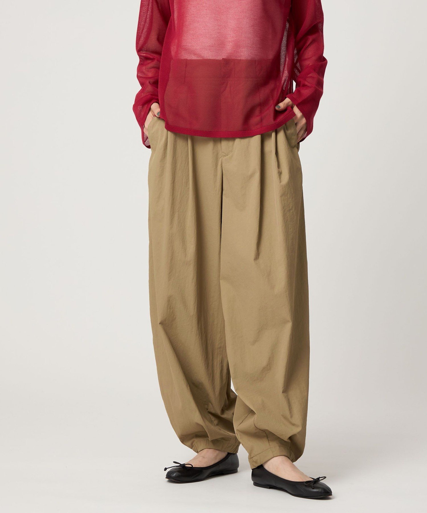 【SALE／20%OFF】CITEN ＜CITEN＞ナイロンジョガーパンツ シテン パンツ その他のパンツ ブラック ベージュ【送料無料】