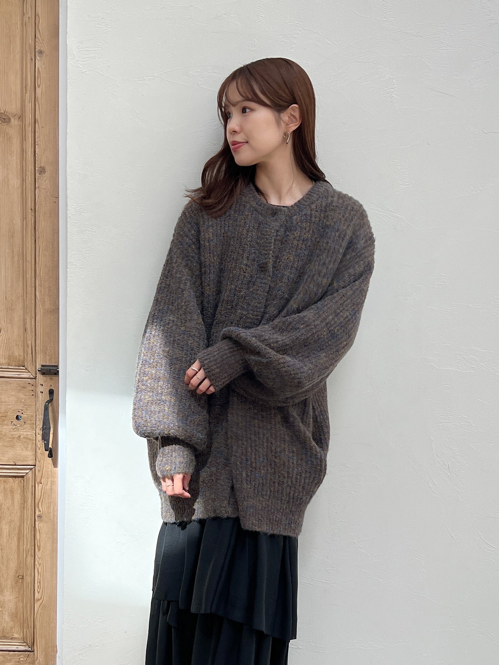 【SALE／40%OFF】Olu. ニットカーディガンコート オルドット ジャケット・アウター ステンカラーコート ブルー ブラウン カーキグリーン【送料無料】
