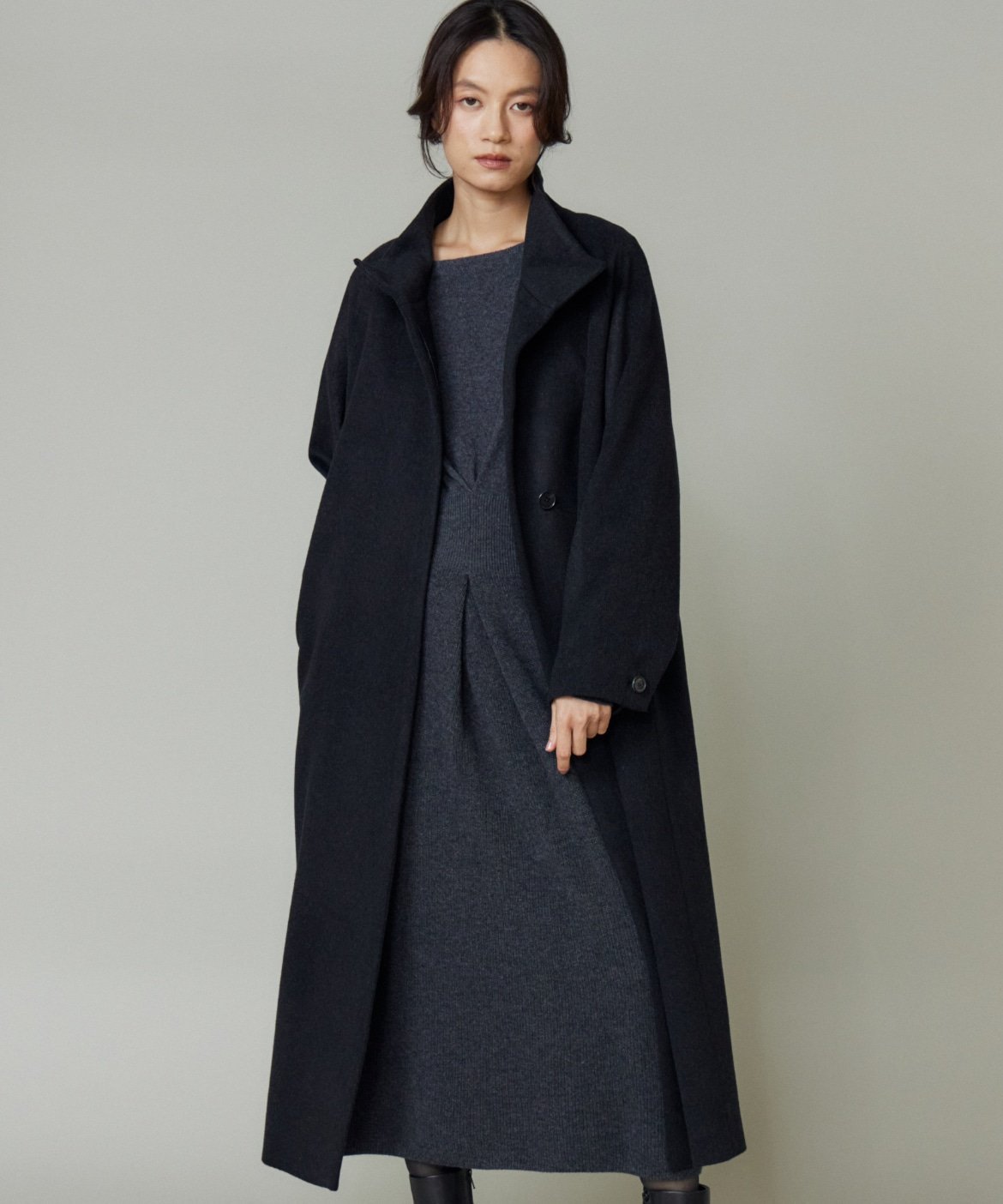 la veille by SUPERIOR CLOSET スタンドカラーコート イネド ジャケット・アウター その他のジャケット・アウター グレー