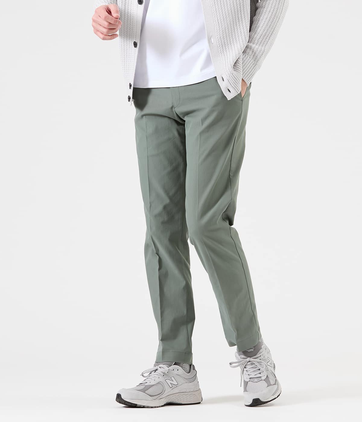 NEWYORKER MEN 【ストレッチ・ウォッシャブル・吸水速乾・UVカット】ツイル ストレッチパンツ ニューヨーカー パンツ その他のパンツ グリーン ネイビー