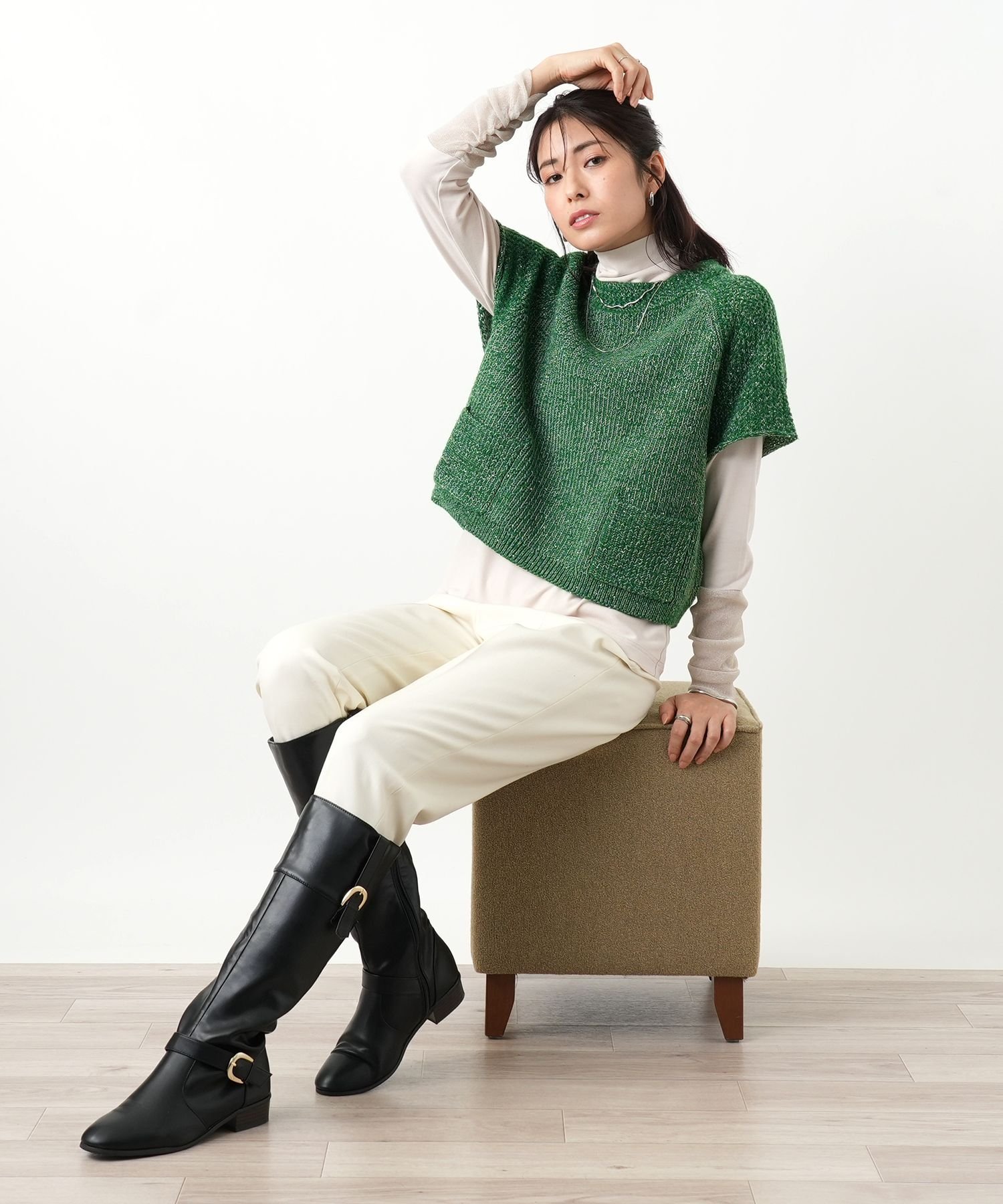 Leilian テーパードパンツ レリアン パンツ その他のパンツ ブラック ネイビー ホワイト