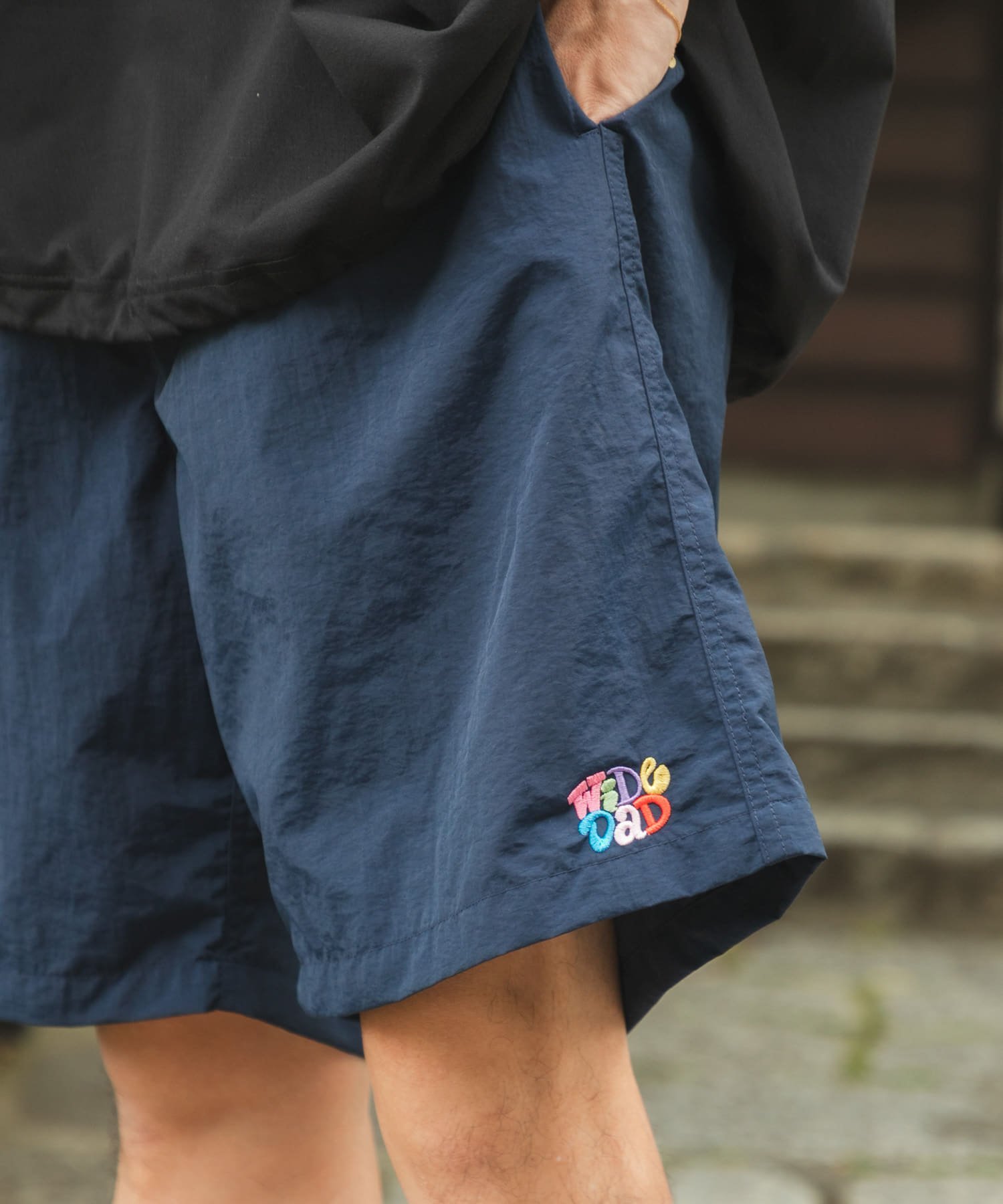 URBAN RESEARCH Wide Dad GRAPHIC SHORTS WITH HATCH アーバンリサーチ パンツ その他のパンツ オレンジ ネイビー ブラック【送料無料】