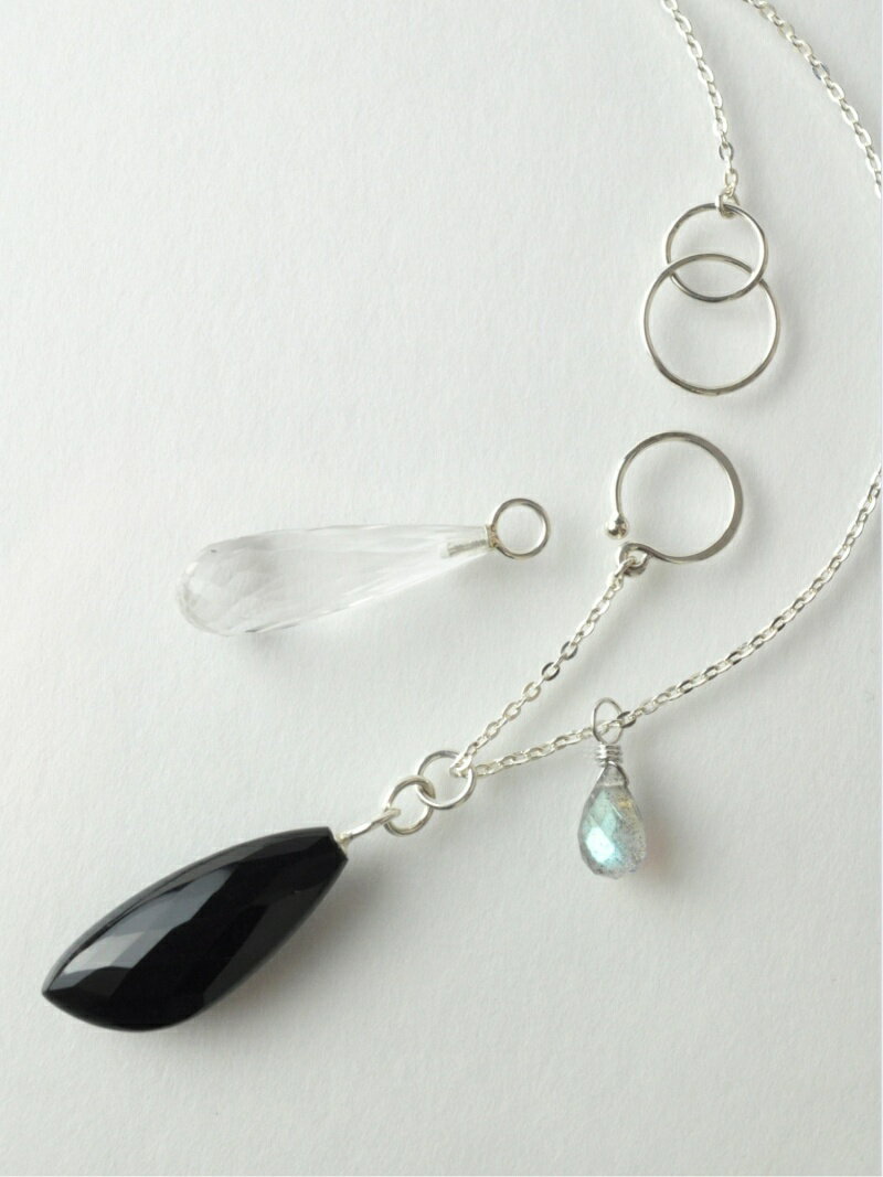 anq. 【anq.】SV925 チャームロングペンダントネックレス クォーツ/ブラックアゲート/ラブラドライト クークロワッサン アクセサリー・腕時計 ネックレス【送料無料】