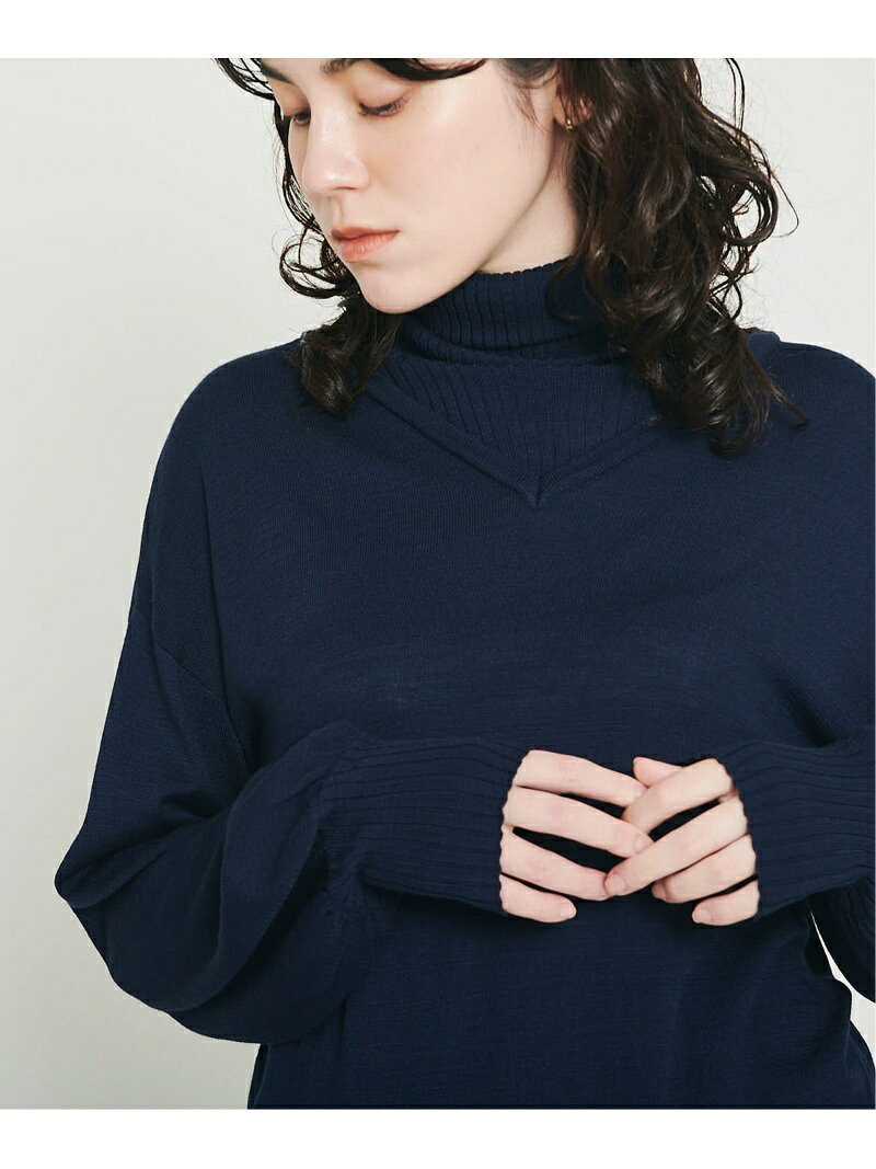 IKKA LOUNGE 〓M ルートエム パフスリーブニット イッカ トップス ニット ブラウン カーキグリーン レッド