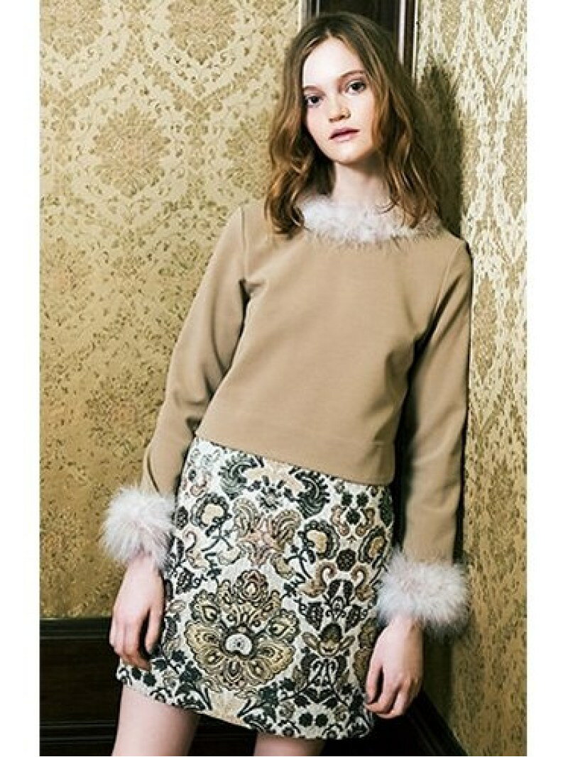 Lily Brown ジャガード台形スカート リリーブラウン【先行予約】*【送料無料】