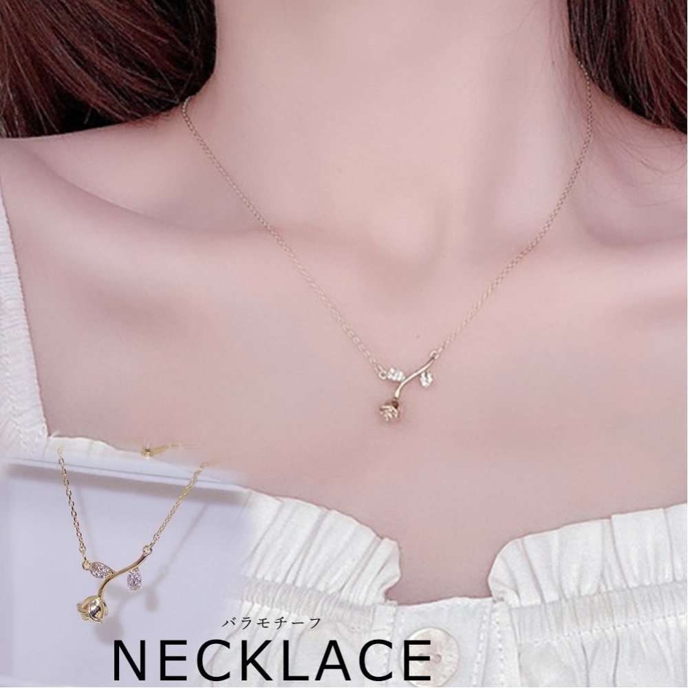 【SALE／30%OFF】Aimoon ネックレス バラモチーフ アクセサリー ミニミニストア アクセサリー・腕時計 ネックレス ゴールド