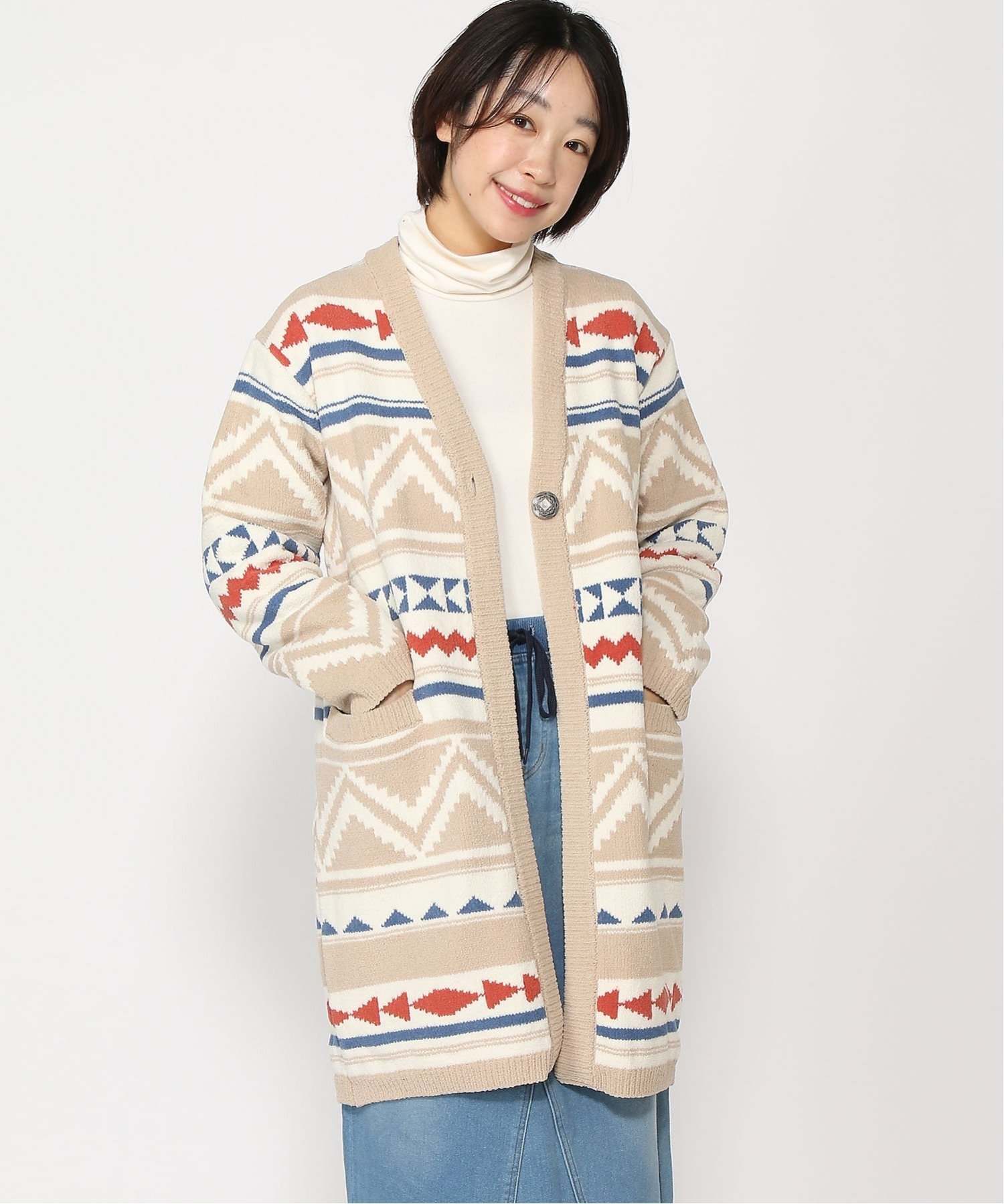 ANTIBAL ANTIBAL/(W)モール 7GG ロングカーディガン フララニハワイ トップス カーディガン ベージュ ブルー ブラウン グリーン グレー ホワイト【送料無料】のサムネイル