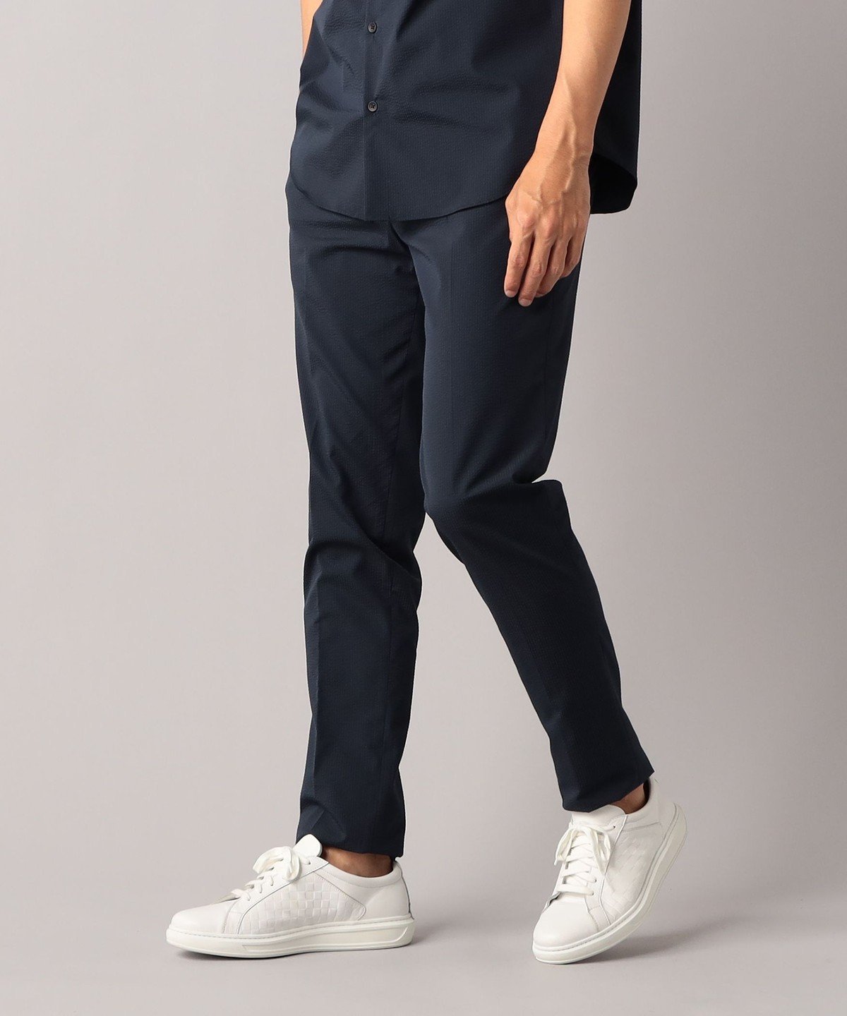 【SALE／40%OFF】COMME CA MEN 【セットアップ対応可】シアサッカー ストレッチパンツ コムサメン スーツ・フォーマル スーツパンツ ネイビー ベージュ【送料無料】