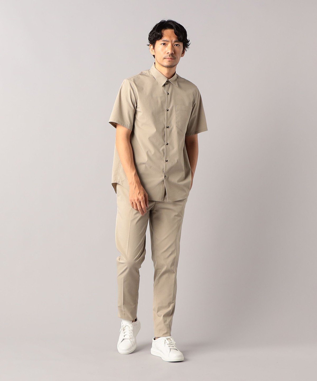 【SALE／40%OFF】COMME CA MEN 【セットアップ対応可】シアサッカー ストレッチパンツ コムサメン スーツ・フォーマル スーツパンツ ネイビー ベージュ【送料無料】