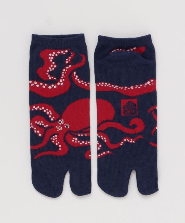 Amina Collection（アミナコレクション）蛸(たこ)足袋型くつ下25~28cm◆靴下の一大産地　奈良県で作られた足袋型くつ下◆日本人の足にしっかり馴染む。足袋特有の履き心地。古くて新しい奈良の靴下です。蛸（たこ）は、「多幸」「善...