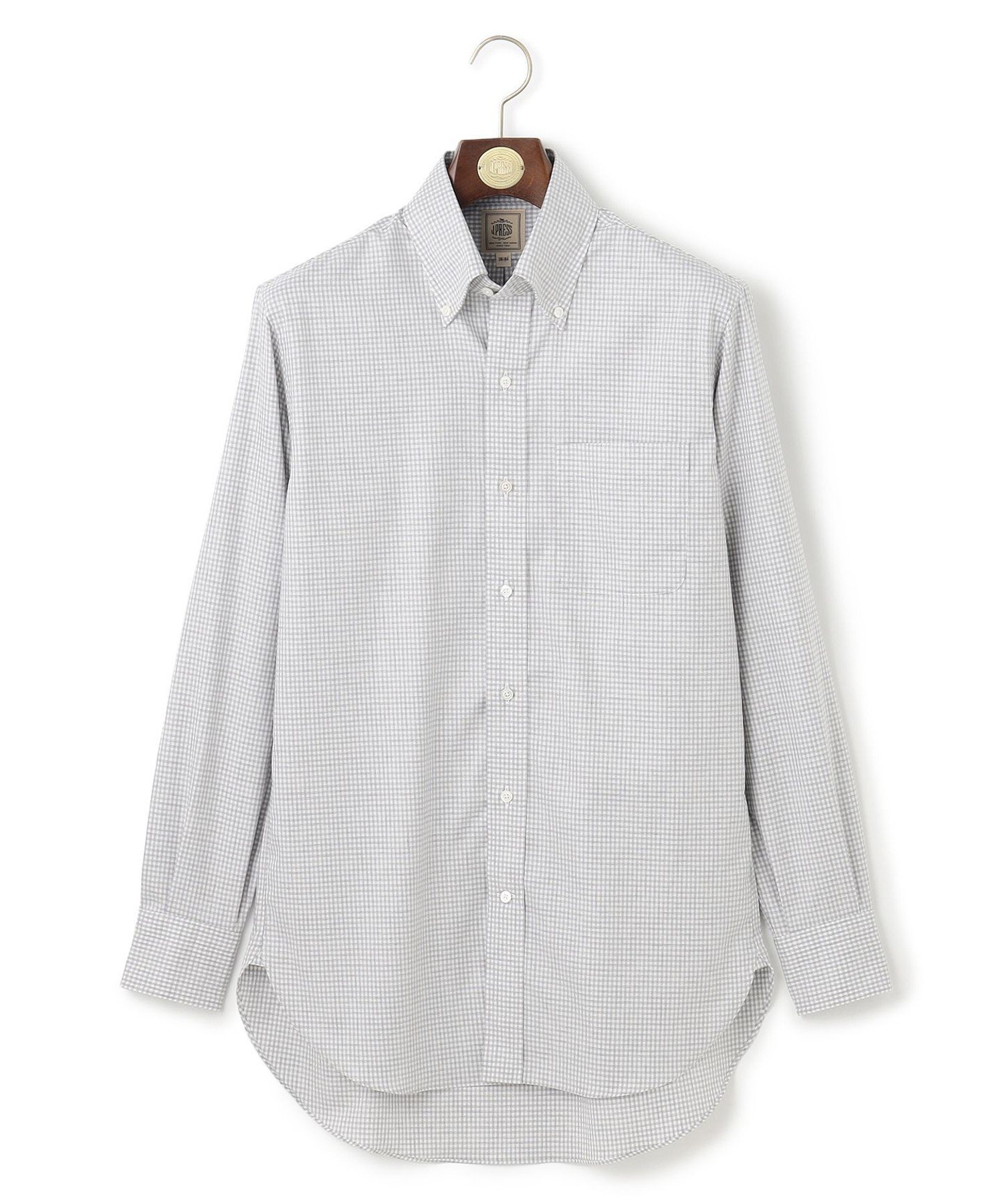 J.PRESS 【Single Needle Tailoring / 形態安定】メランジカラーギンガムチェック シャツ/B.D. ジェイプレス トップス シャツ・ブラウス グレー