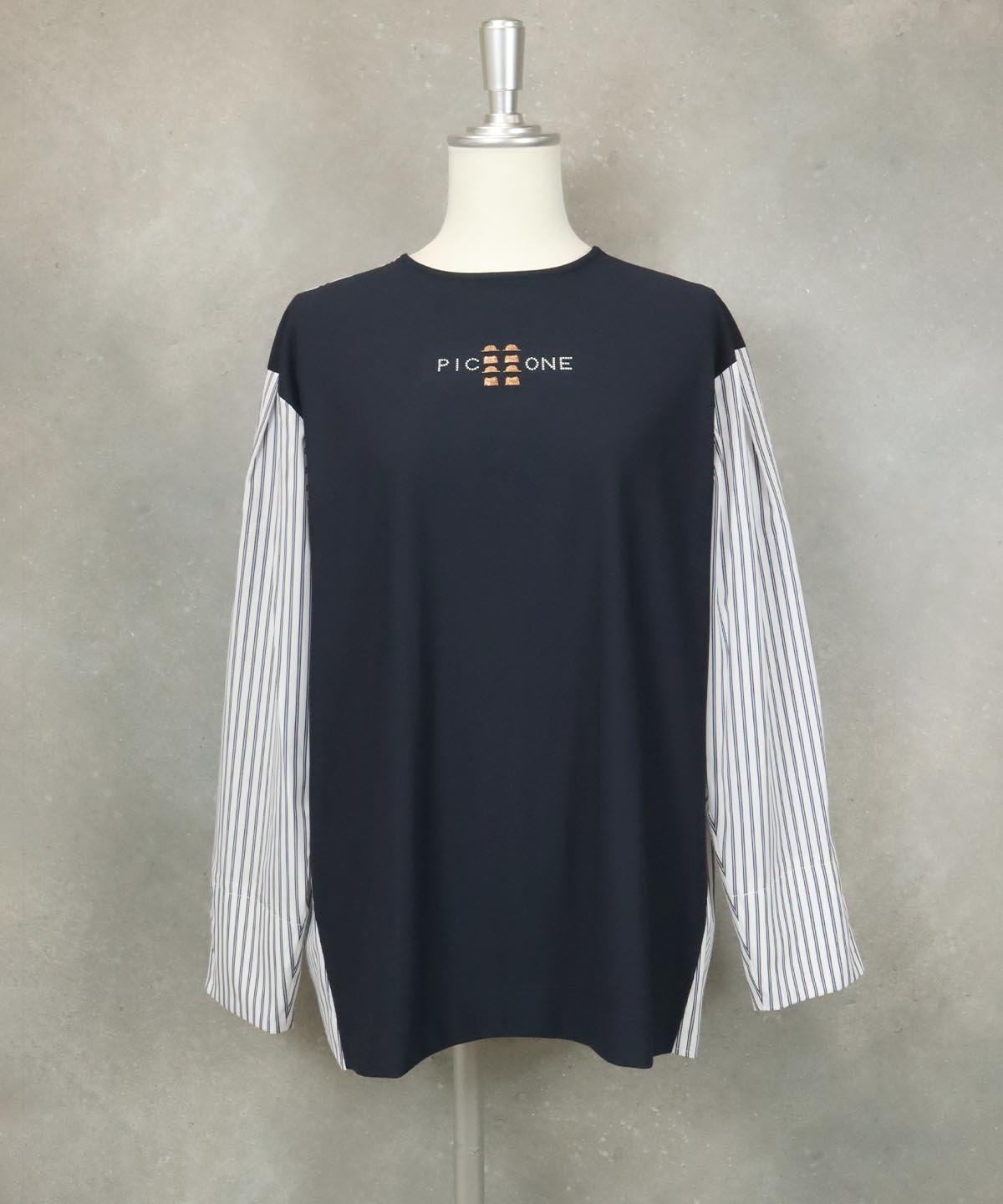 【SALE／40%OFF】STUDIO PICONE シャツドッキングプルオーバー スタジオピッコーネ トップス シャツ・ブラウス ホワイト ネイビー ブラウン【送料無料】