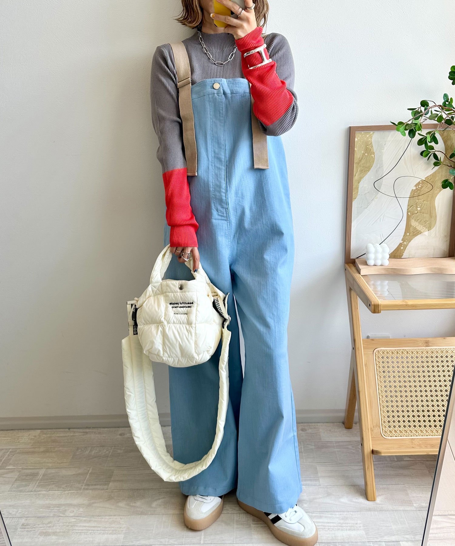 【SALE／40%OFF】NOAHL 《mayoさんコラボ》配色デニムライクサロペット ノアル オ...