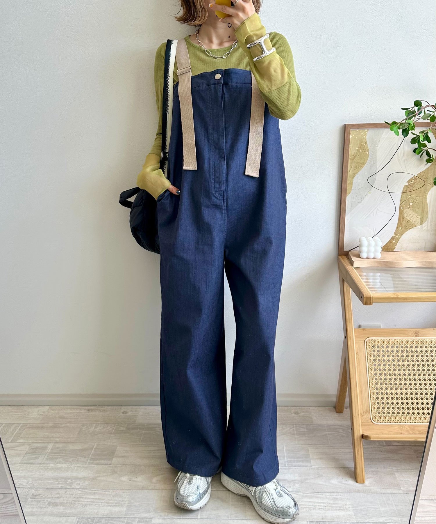 【SALE／40%OFF】NOAHL 《mayoさんコラボ》配色デニムライクサロペット ノアル オ...